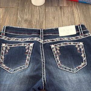 Grace Women's Dark Blue Boot Cut Jeans. Waiss 16. Inseam 32. Rise 9